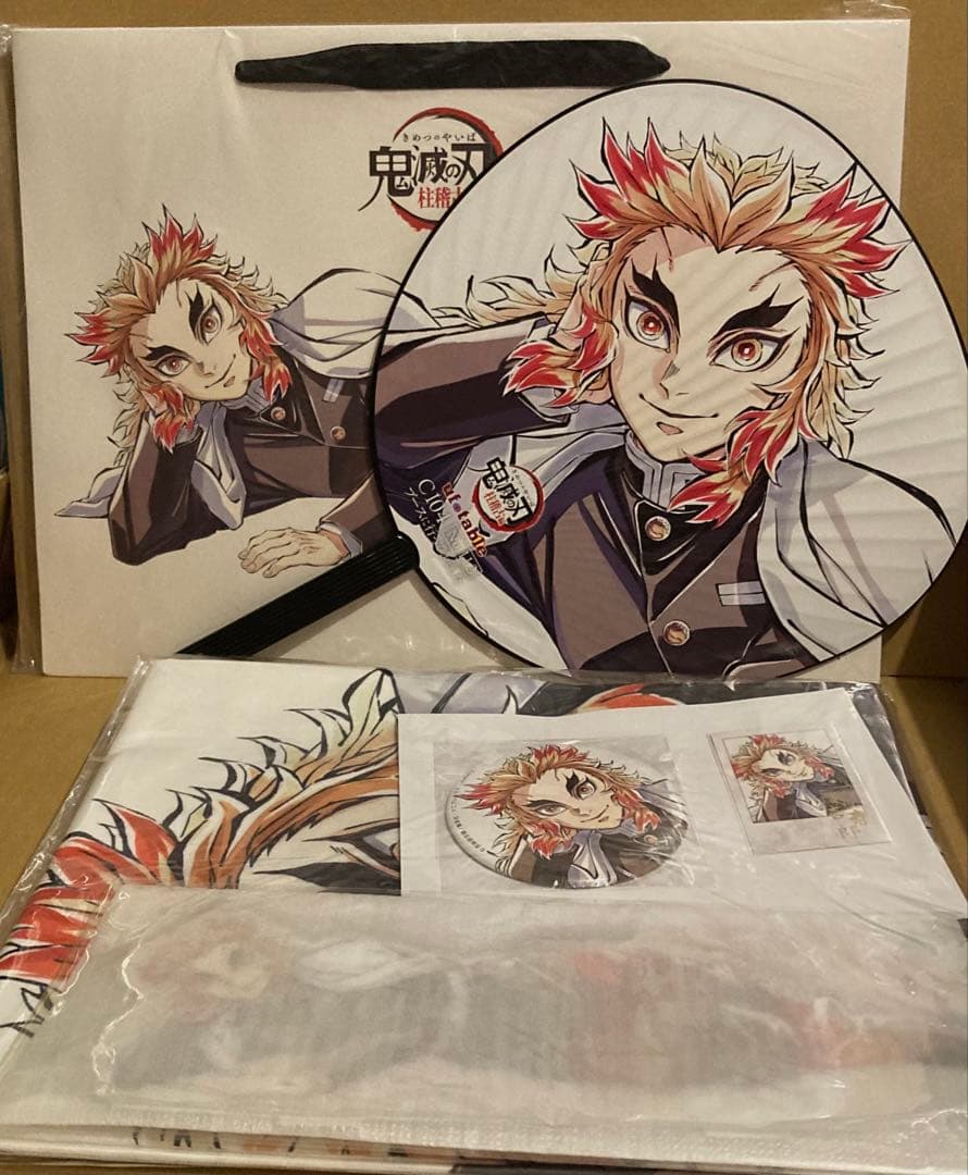 鬼滅の刃 煉獄杏寿郎　C104 寝そべりイラストグッズセット うちわ付き