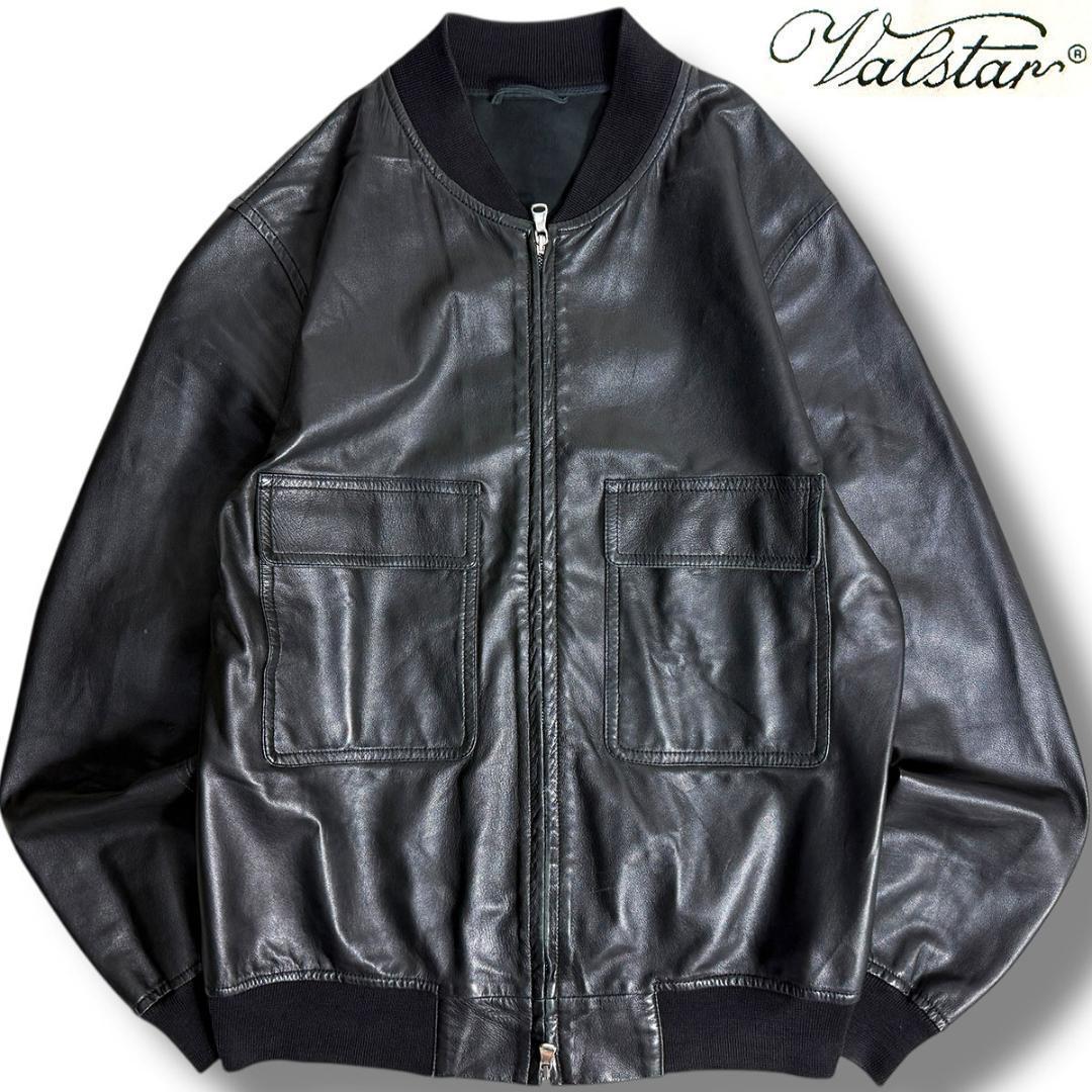 J6248 美品 ヴァルスター ラムレザーブルゾン ブラック 46