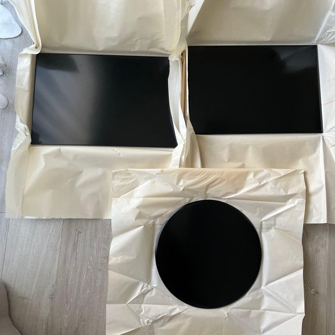 未使用　茶道具　真塗り　板　3種