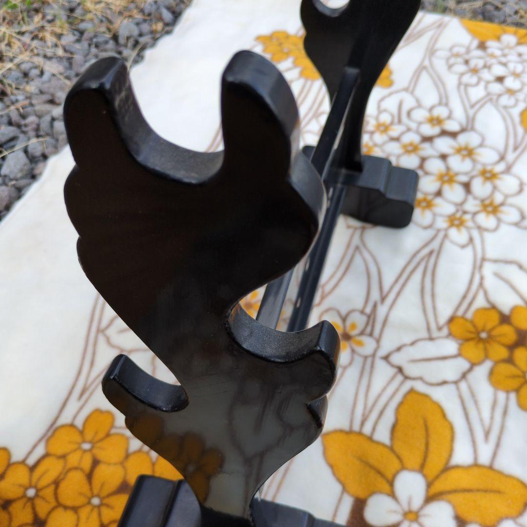 刀掛 螺鈿 葵の御紋 家紋 木製 金 漆 日本刀 太刀 武道具 模造刀