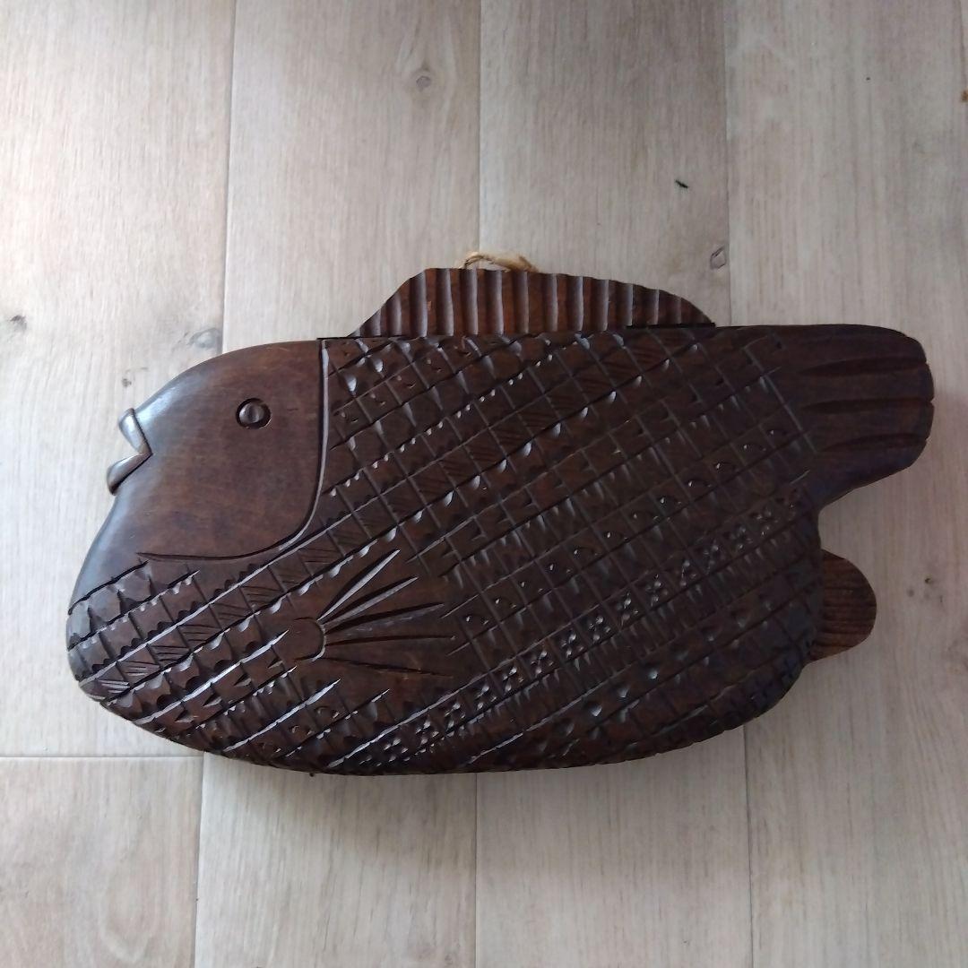 木製魚型収納ボックス＆キ−ケ−ス