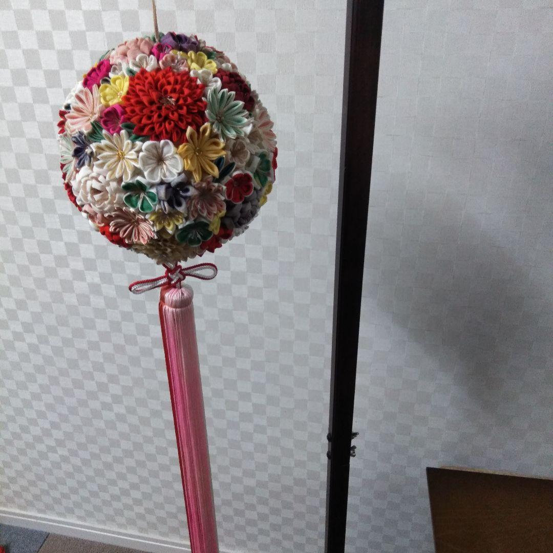 つまみ細工　吊りくす玉　てまり