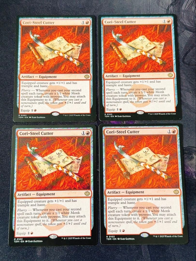 コーリ鋼の短刀　英語　4枚セット