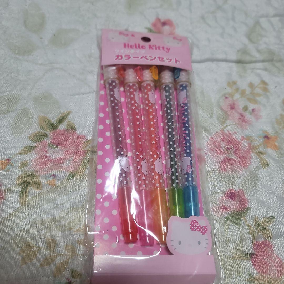 新品未開封キティ2009年販売カラーペンセットツインタイプ
