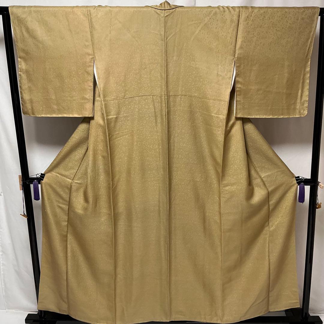 ※b206 正絹　袷　色無地　地紋　ぼかし　未使用しつけ付極美品　着物