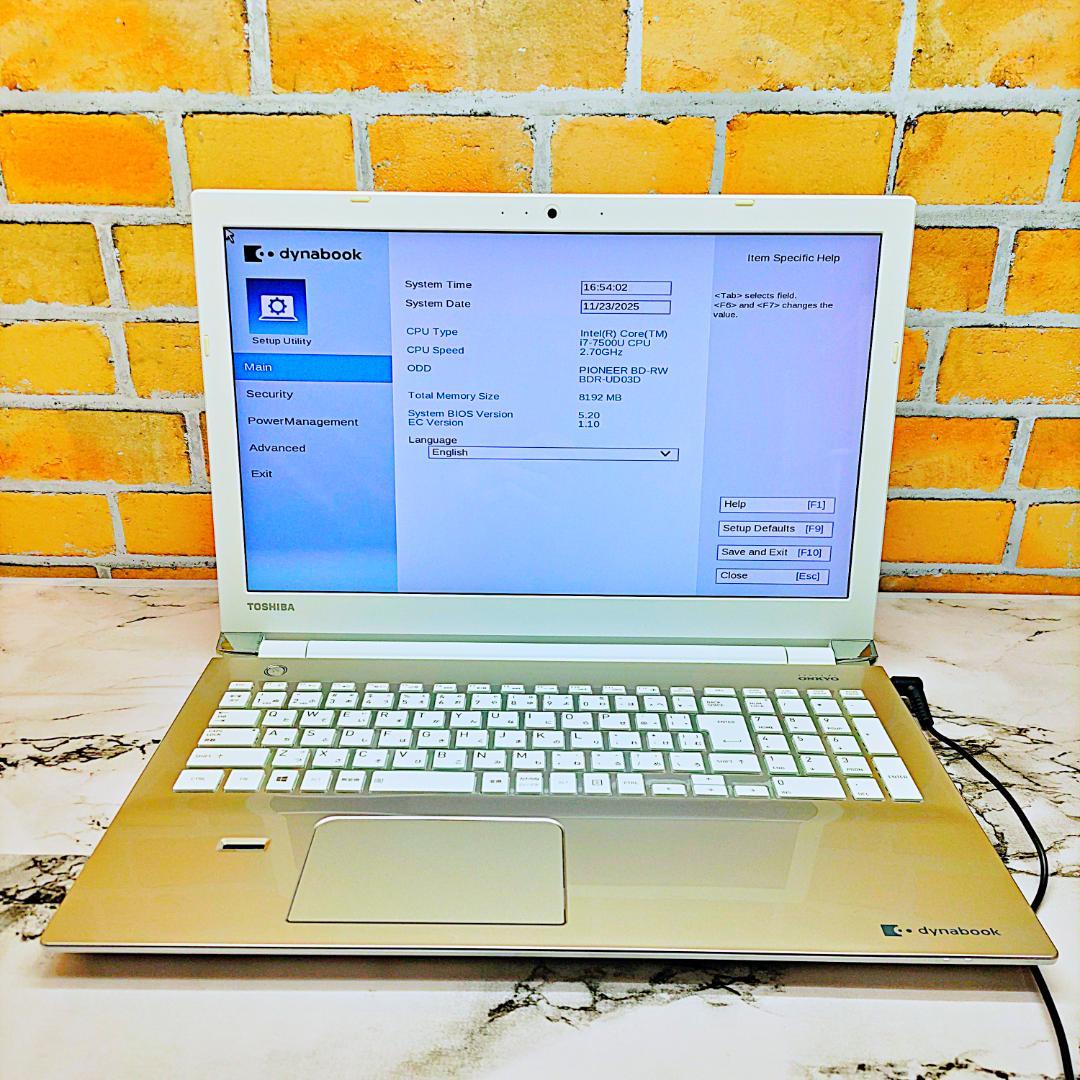 dynabookノートパソコン❣️高性能i7搭載❤️メモリ８G☘️ジャンク