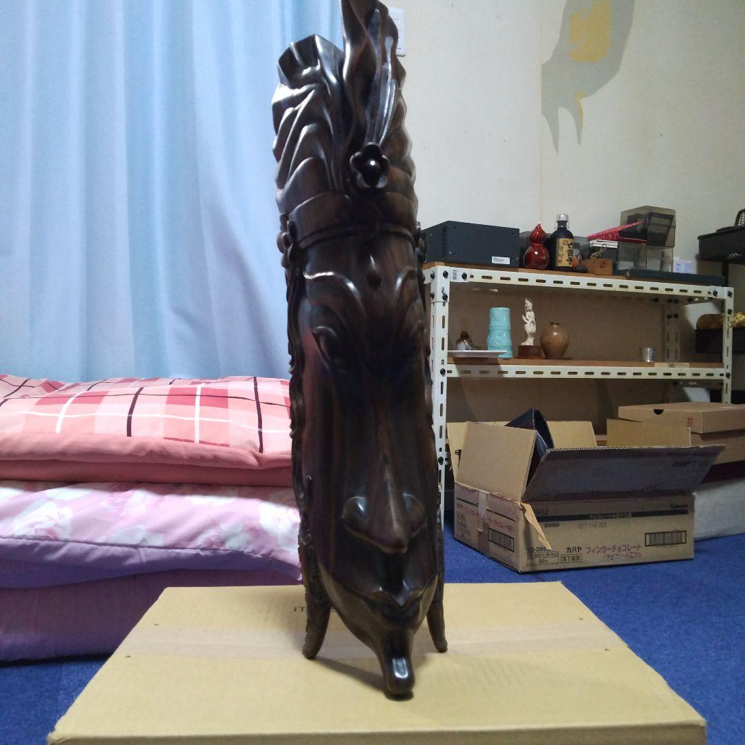 木製彫刻 踊り子の頭部 約45cm