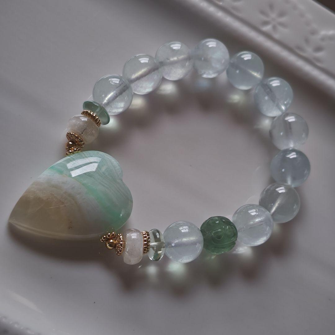 専用です♡新作♡バイカラーサーペンティン♡ふんわりグリーンアクアマリン、フローラ