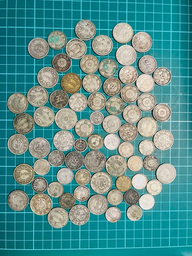 モ*ー様 古銭　日本貨幣　竜5銭銀貨　白銅貨　20銭銀貨　10銭銀貨　まとめ売り