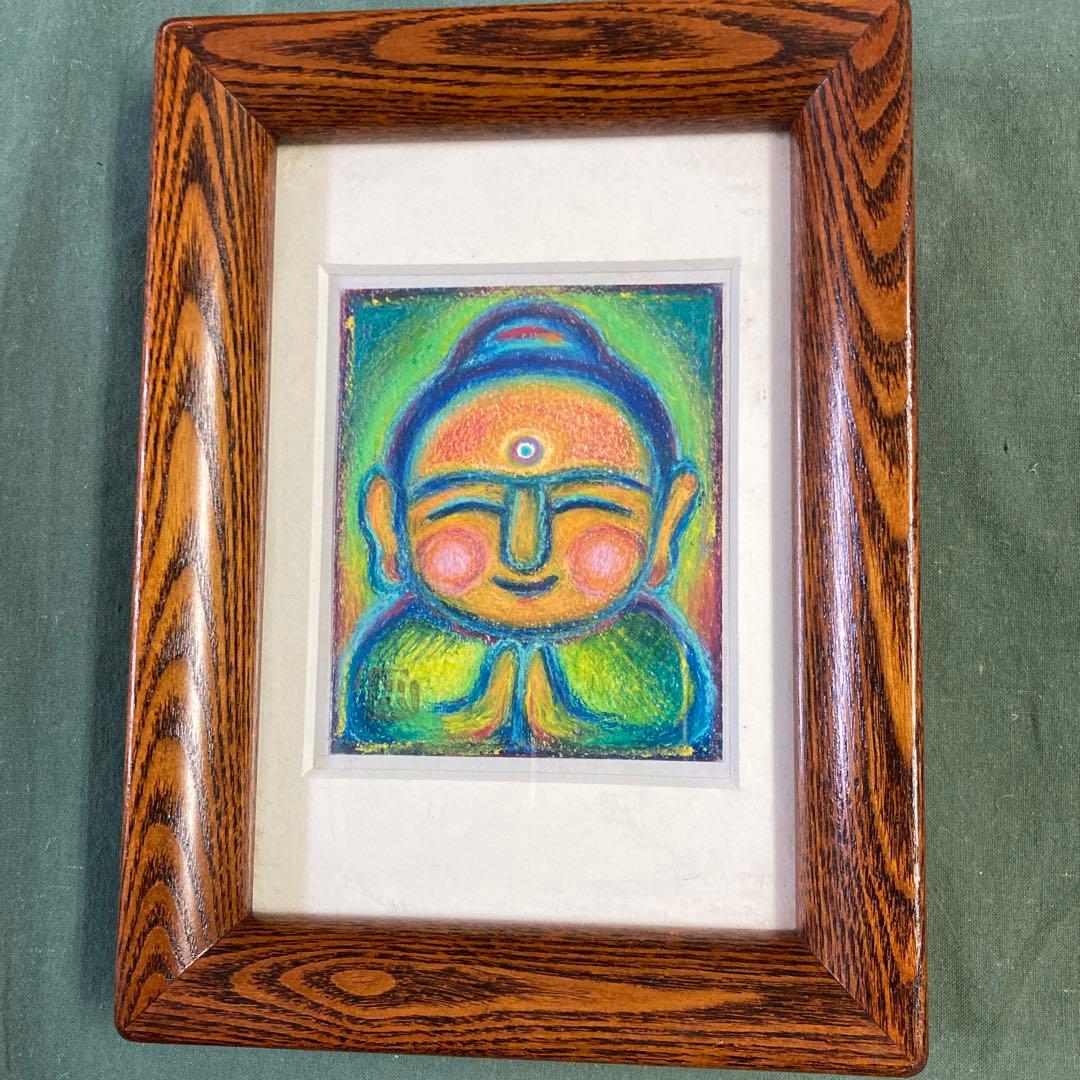 『ウェルカムホーム』 水彩色鉛筆画　エノモト.アマネ作　額 張虎工房