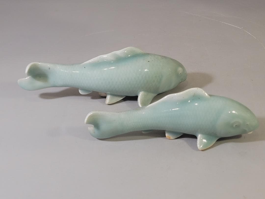 青磁 双魚置物 DT735