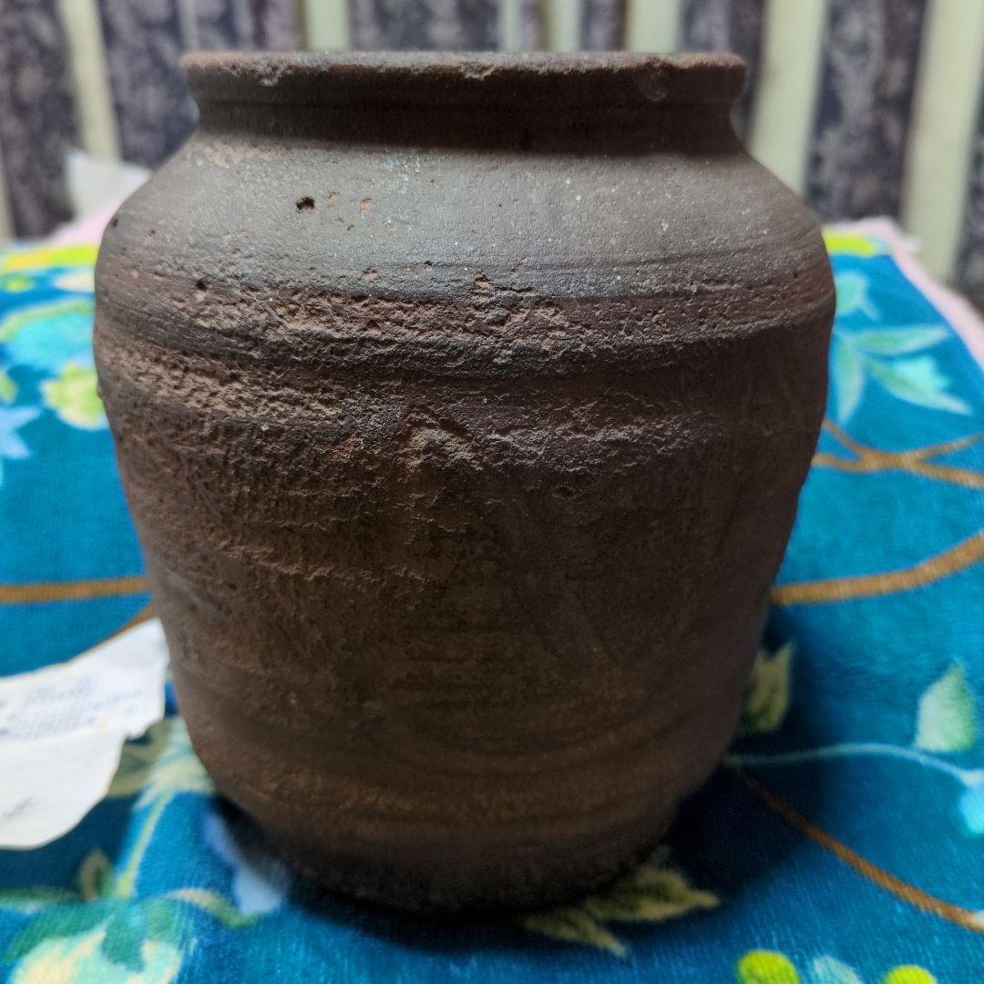 超珍品　古い物です。古唐津　お歯黒壺　 直径10cm 高16cm