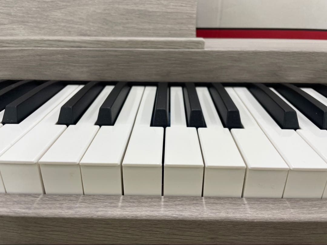 訳あり　電子ピアノ88鍵盤 給電タイプ　木目調ボディ　グレー