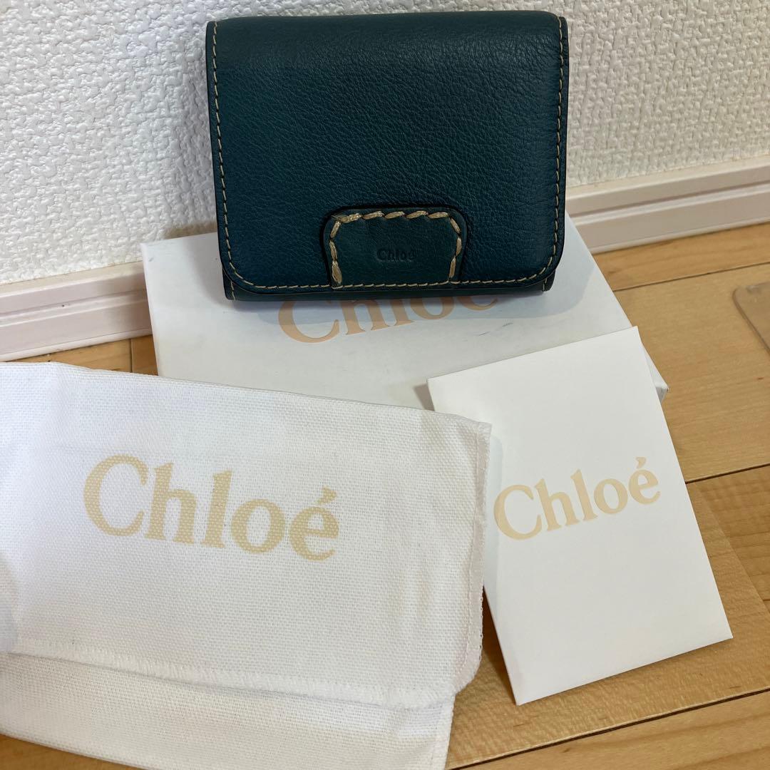 新品　クロエ　Chloe三つ折り財布　グリーン