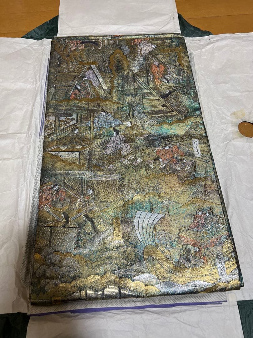 美品！24金プラチナ 源氏物語 帯