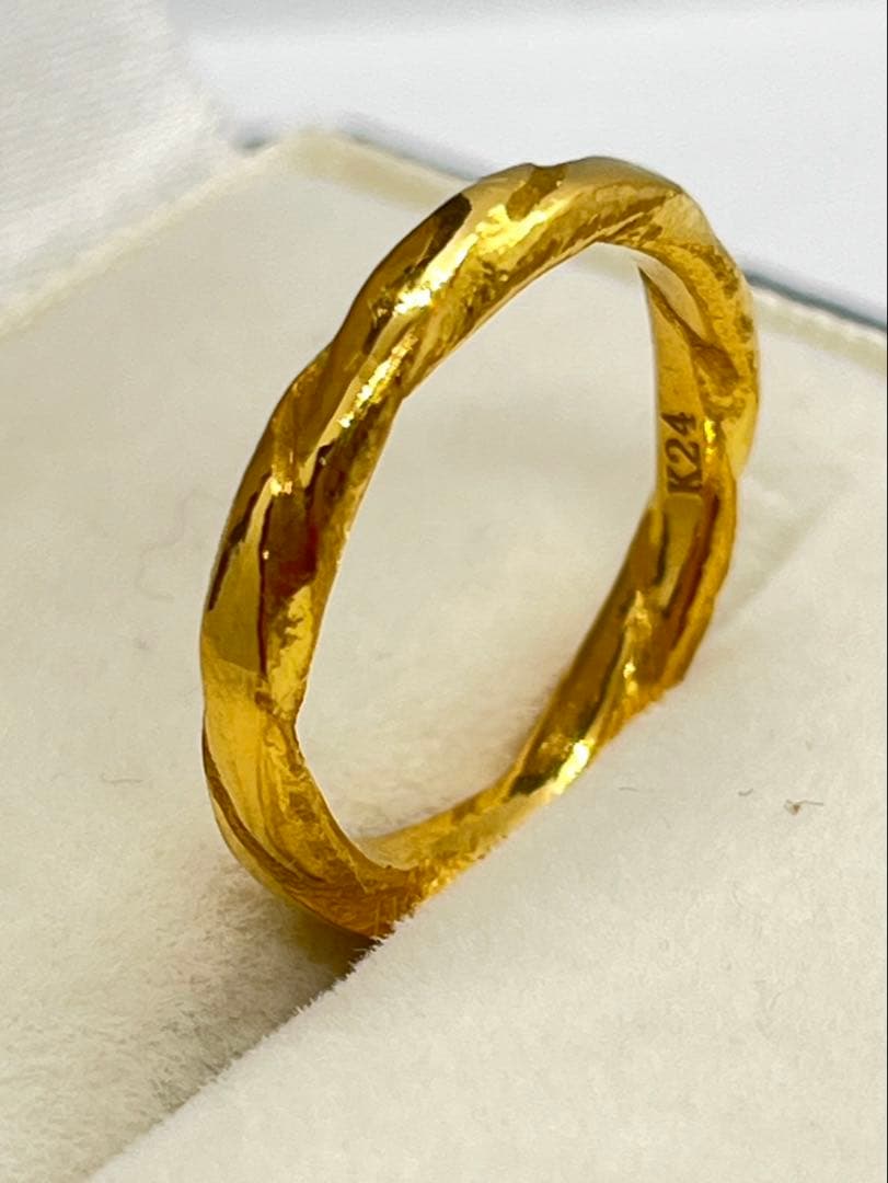 ミーさんK24スパイラルデザインリング4.39gリング刻印ありハンドメイド