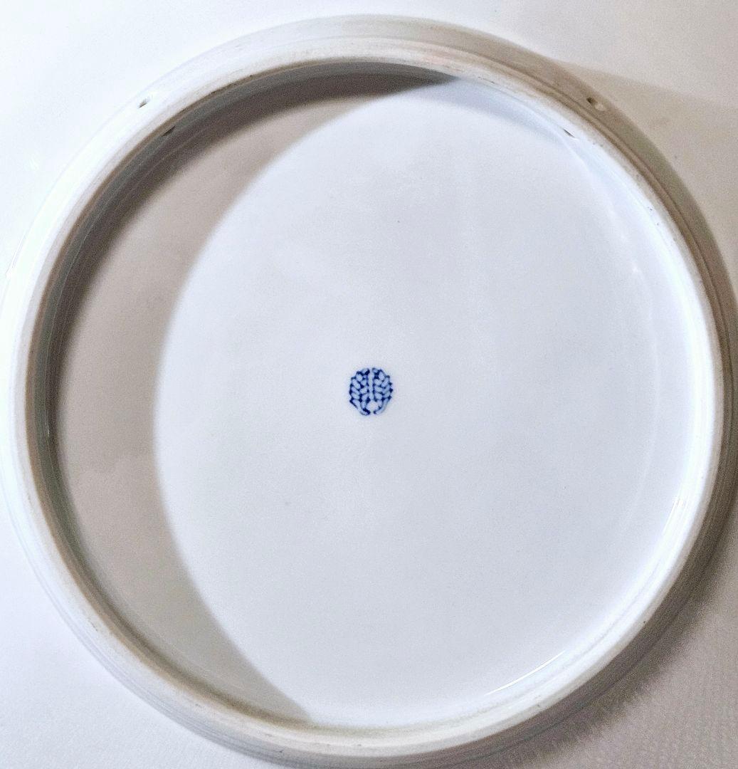 鍋島焼　鍋島御庭焼　名工　市川光春 作　 草花文様　飾り皿額皿　 約26.6cm