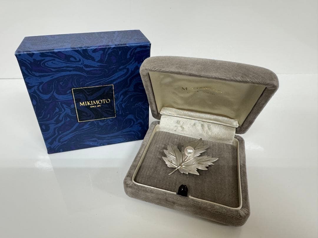 MIKIMOTO ミキモト パール リーフ ブローチ トップ