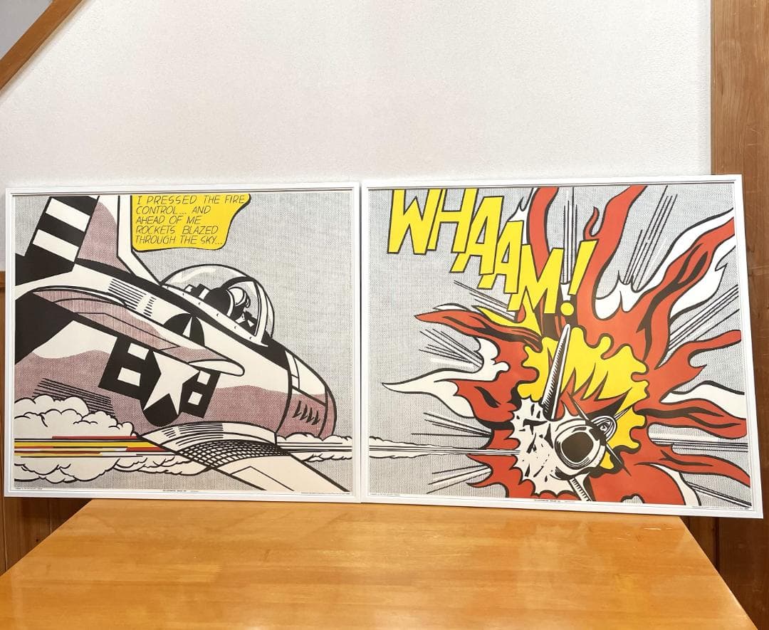 ロイ リキテンスタイン「WHAAM！」ワーム！リトグラフ ポスター ２枚組