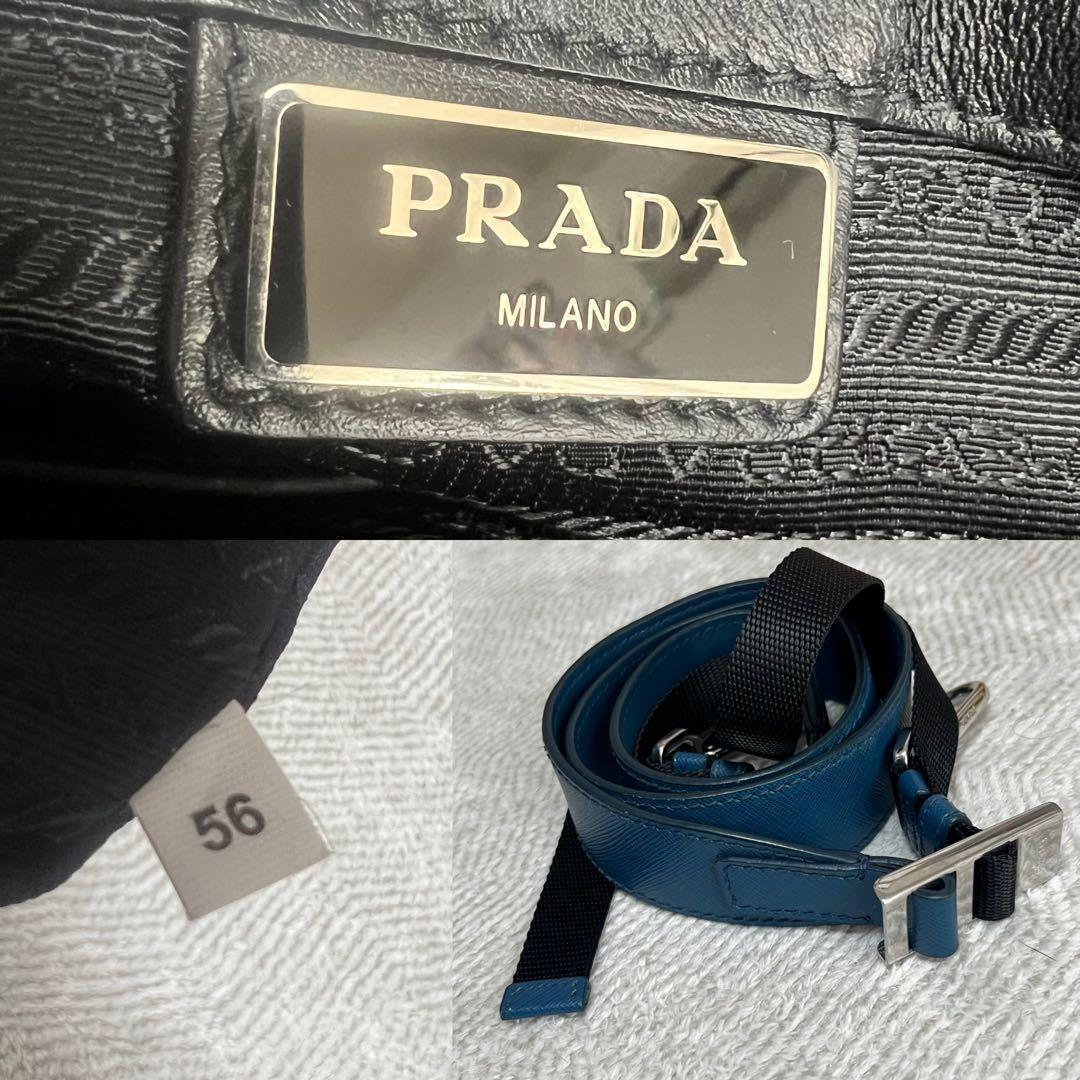 美品・現行品✨プラダ 2way ビジネスバッグ サフィアーノレザー ブルー