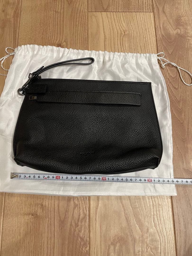 COACH ブラック レザー クラッチバッグ