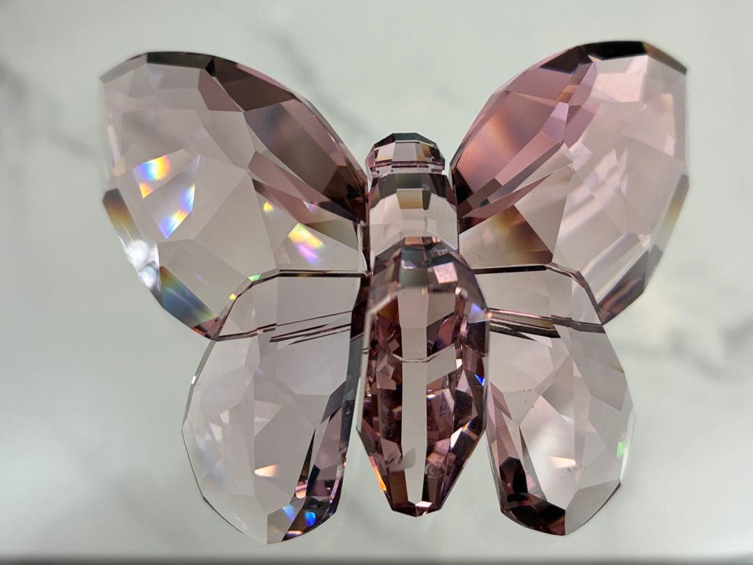 スワロフスキー バタフライ 蝶 置物ピンク