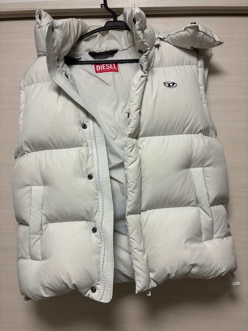【ナナコ様】DIESEL フード付き ホワイト ダウンベスト ディーゼル 希少