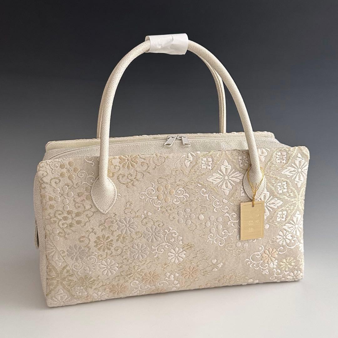 新品未使用 ！！特別セール！！京都 西陣 正絹 帯使用 利休バッグ　251114