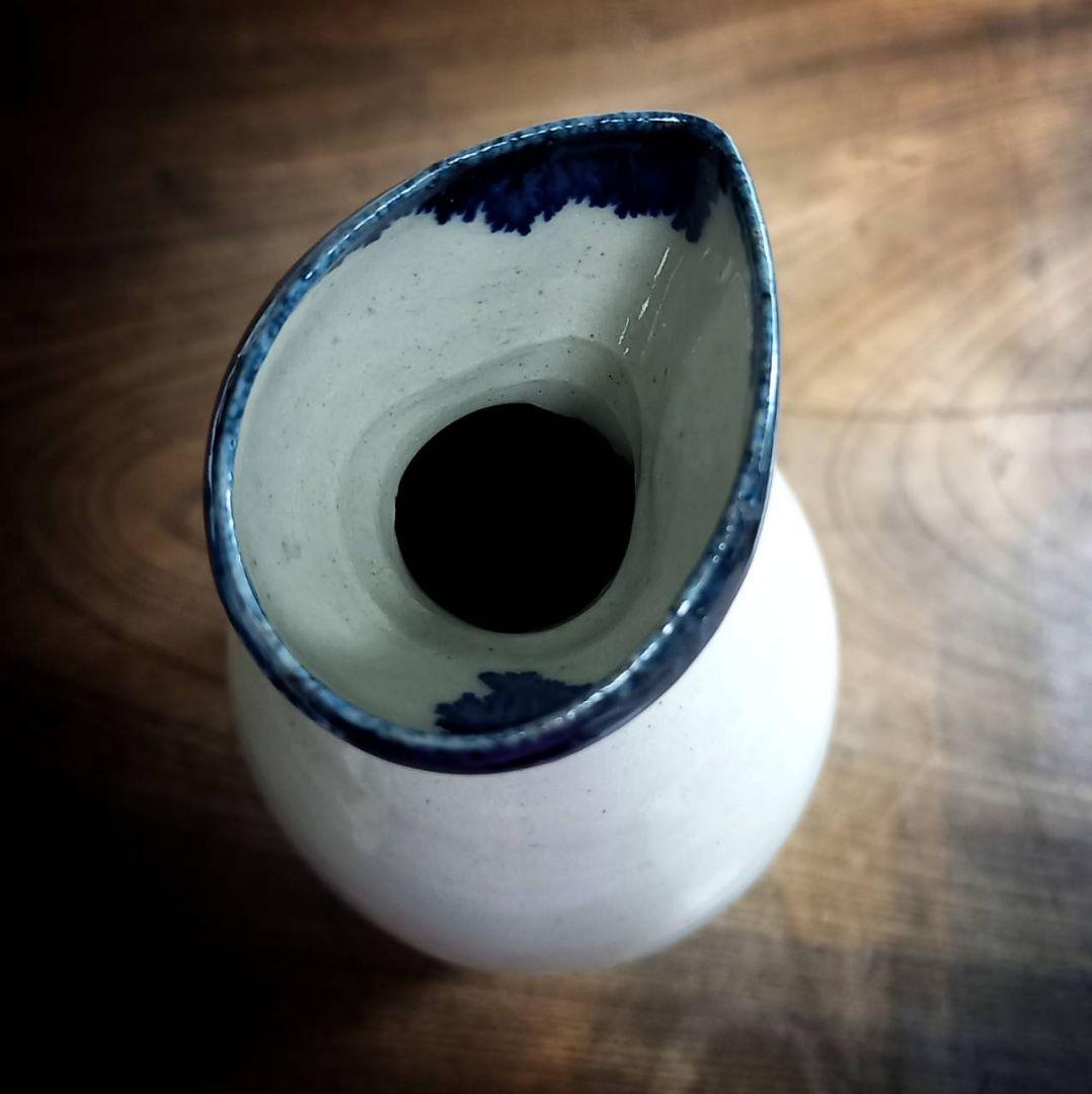 ​【大型28cm】口染付 鉄絵 徳利 渦巻文様 骨董 酒器 民藝 一輪挿し 花瓶