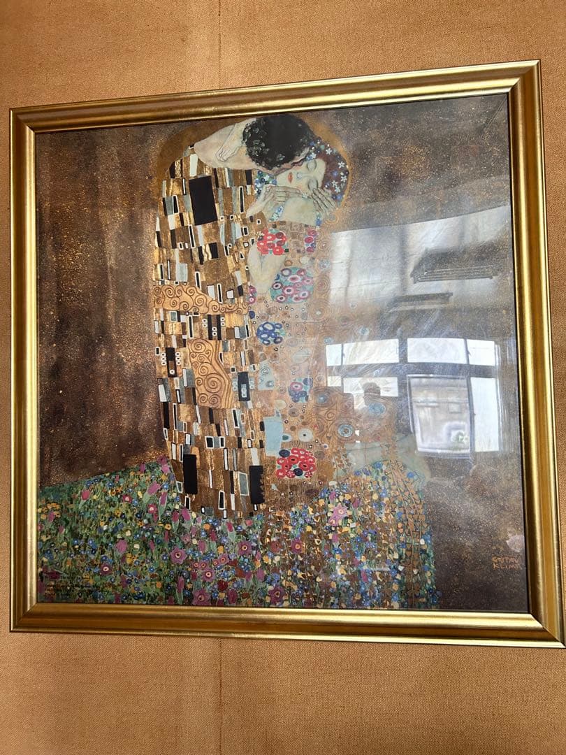 Gustav Klimt 愛の絵画 大きい金色フレーム
