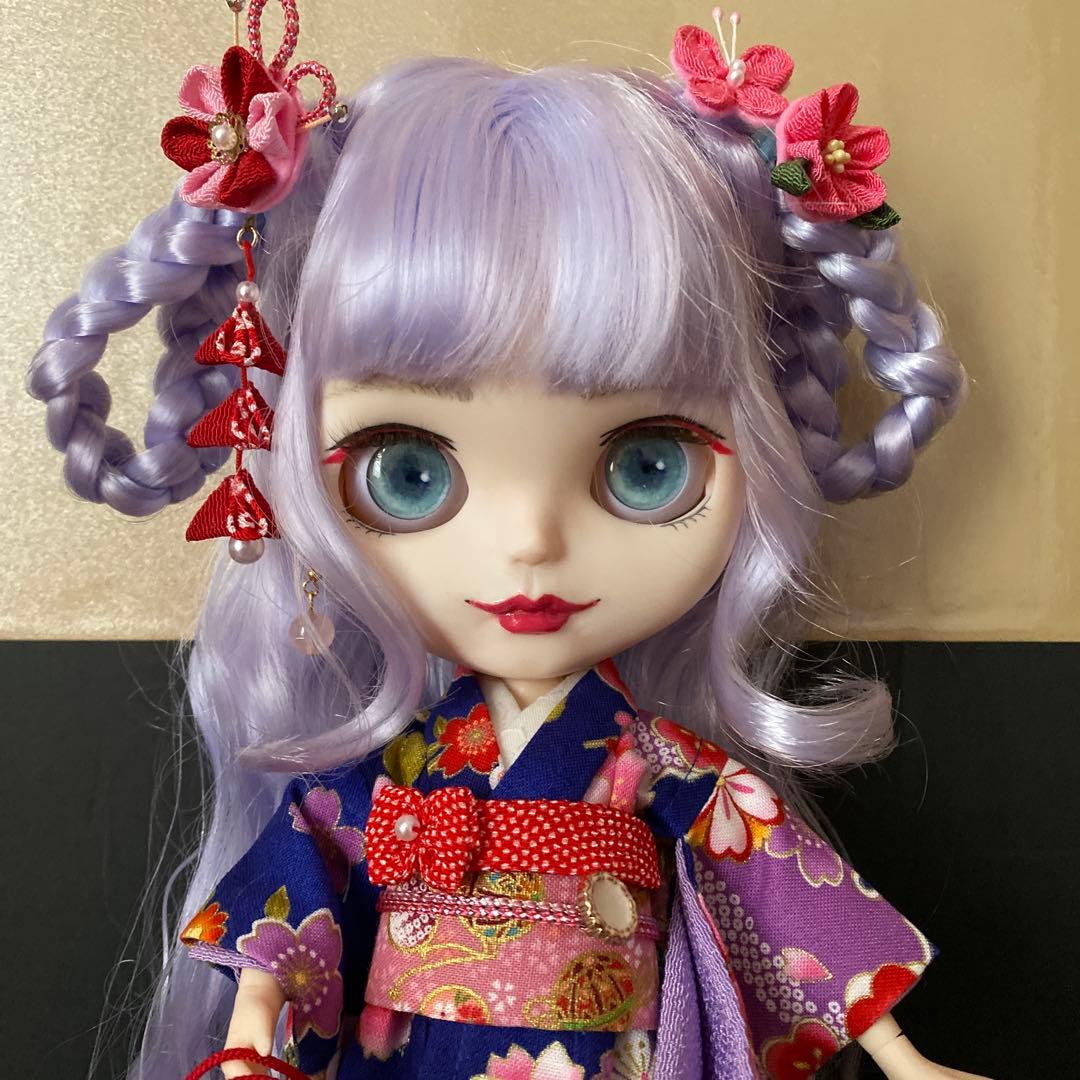 『謹賀新年 2026』カスタムドール 薄いピンク&水色mixふんわりパープルヘア