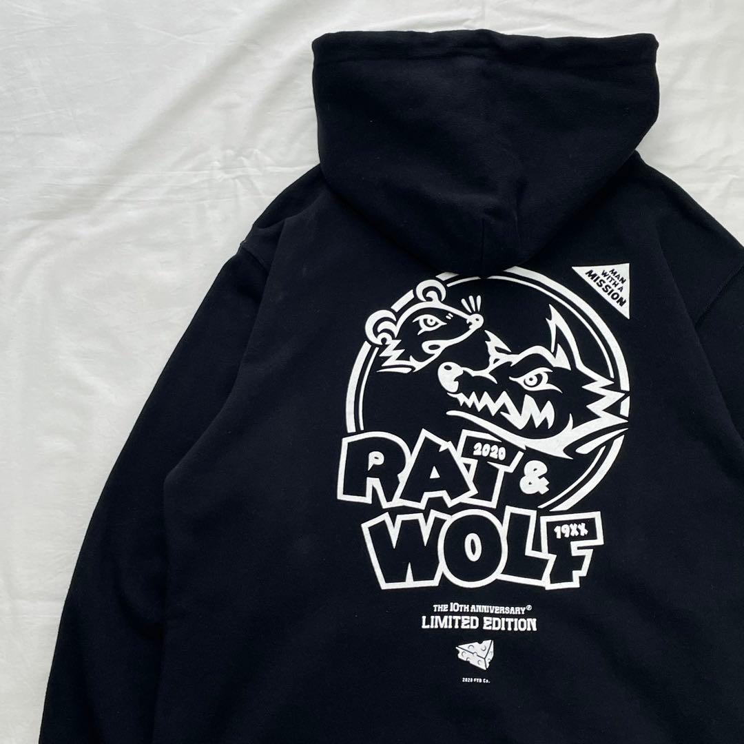 マンウィズ　10th RAT & WOLF ジップパーカー