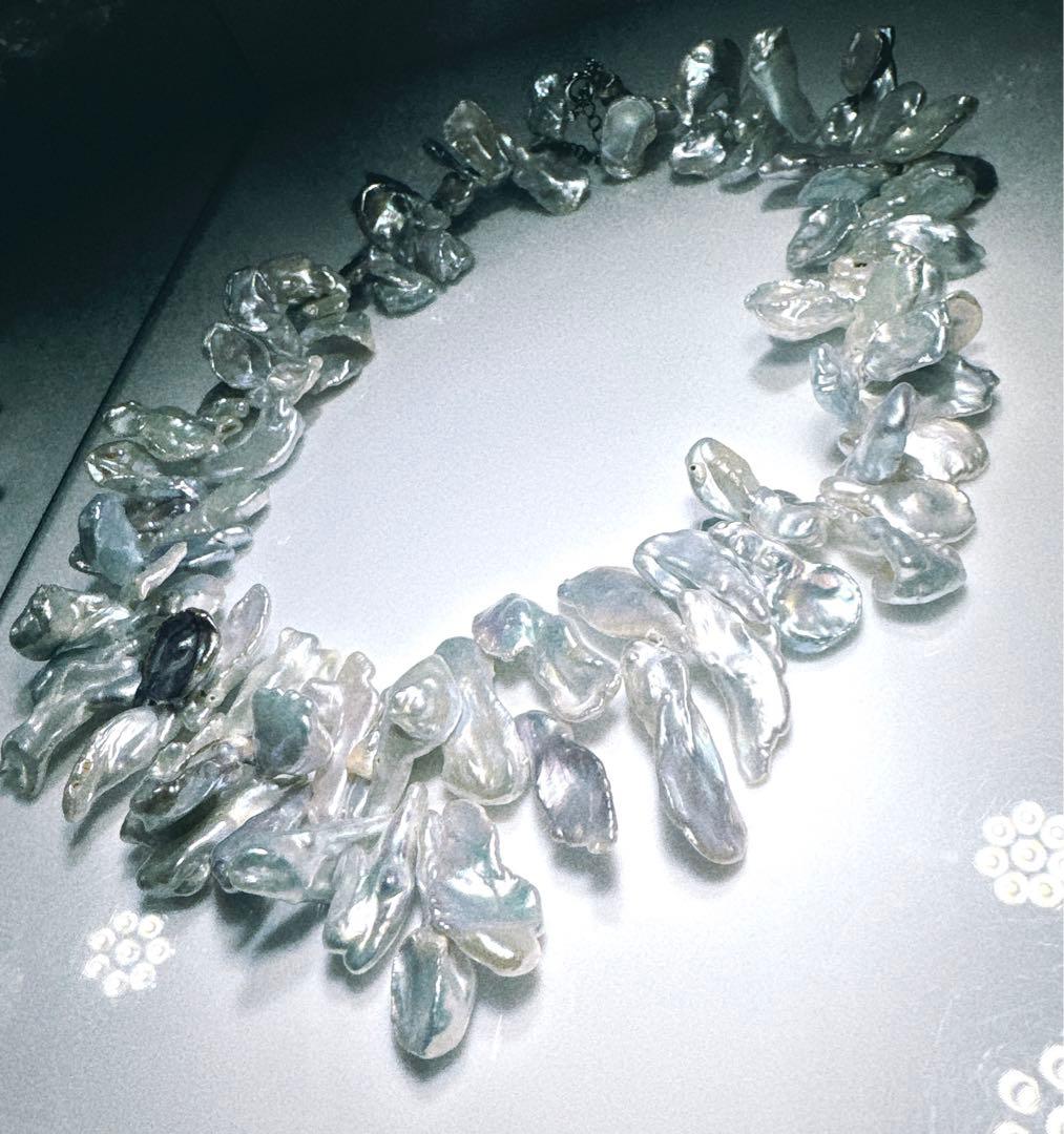 淡水パールネックレスペタルパールネックレス　NO24-919