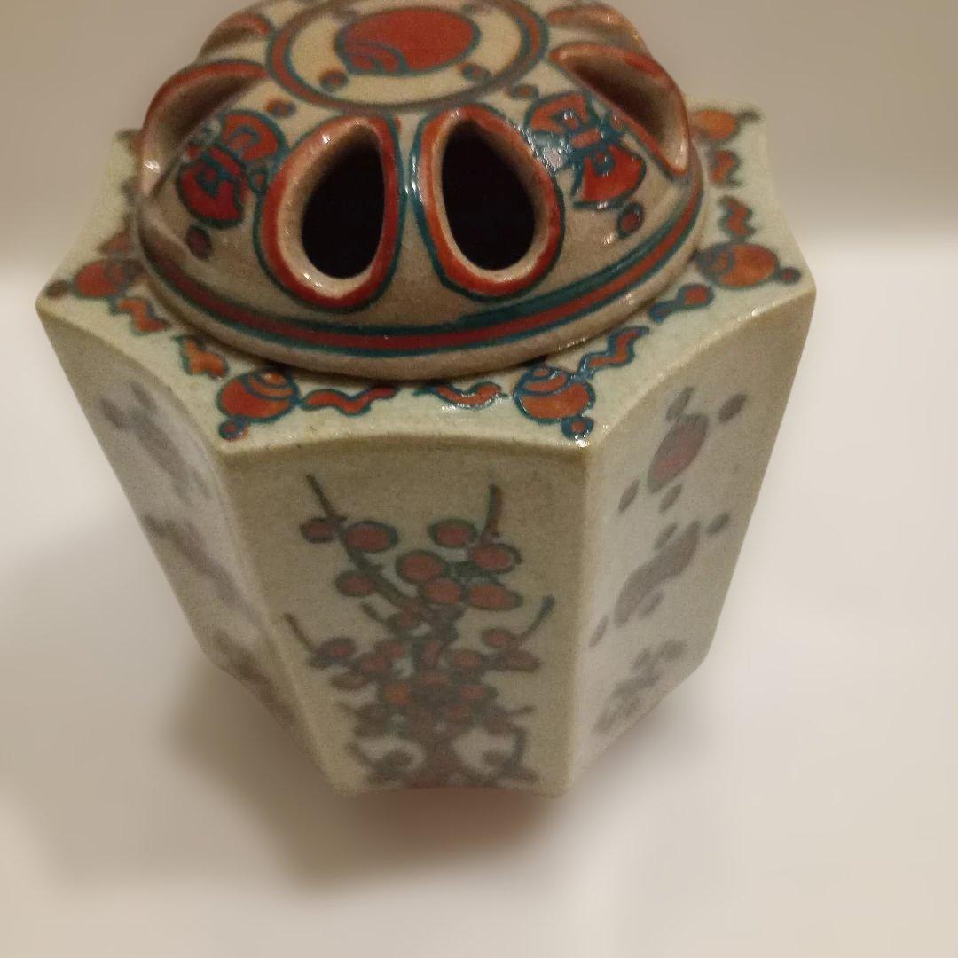 香爐　　松本為作視　花柄八角形