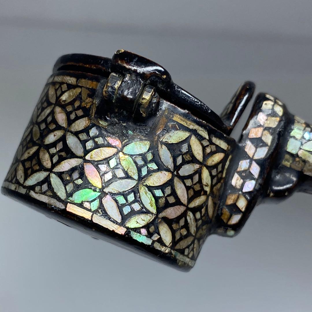 古銅　極上螺鈿　矢立　トコト　229g 東里7-0402☆2F