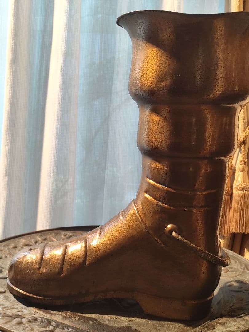 傘立て　銅　真鍮　ブロカント　　ウエスタンブーツ　アンティーク　ヴィンテージ