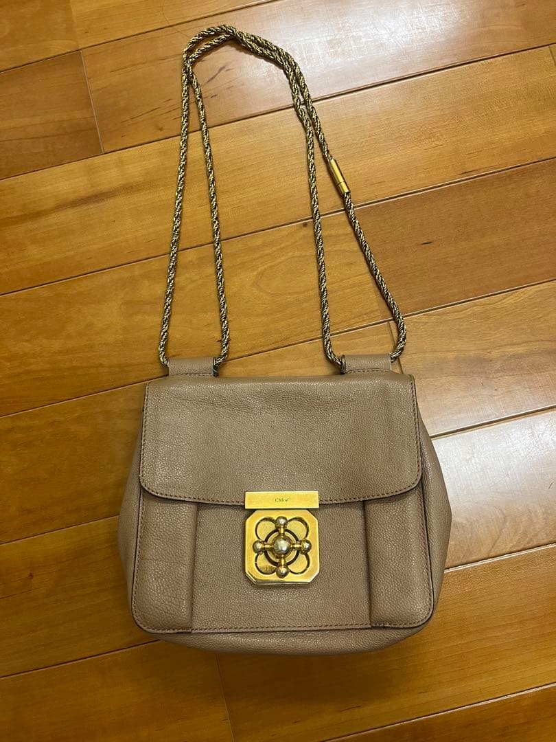 Chloé ベージュ ショルダーバッグ エルシー　クロエ