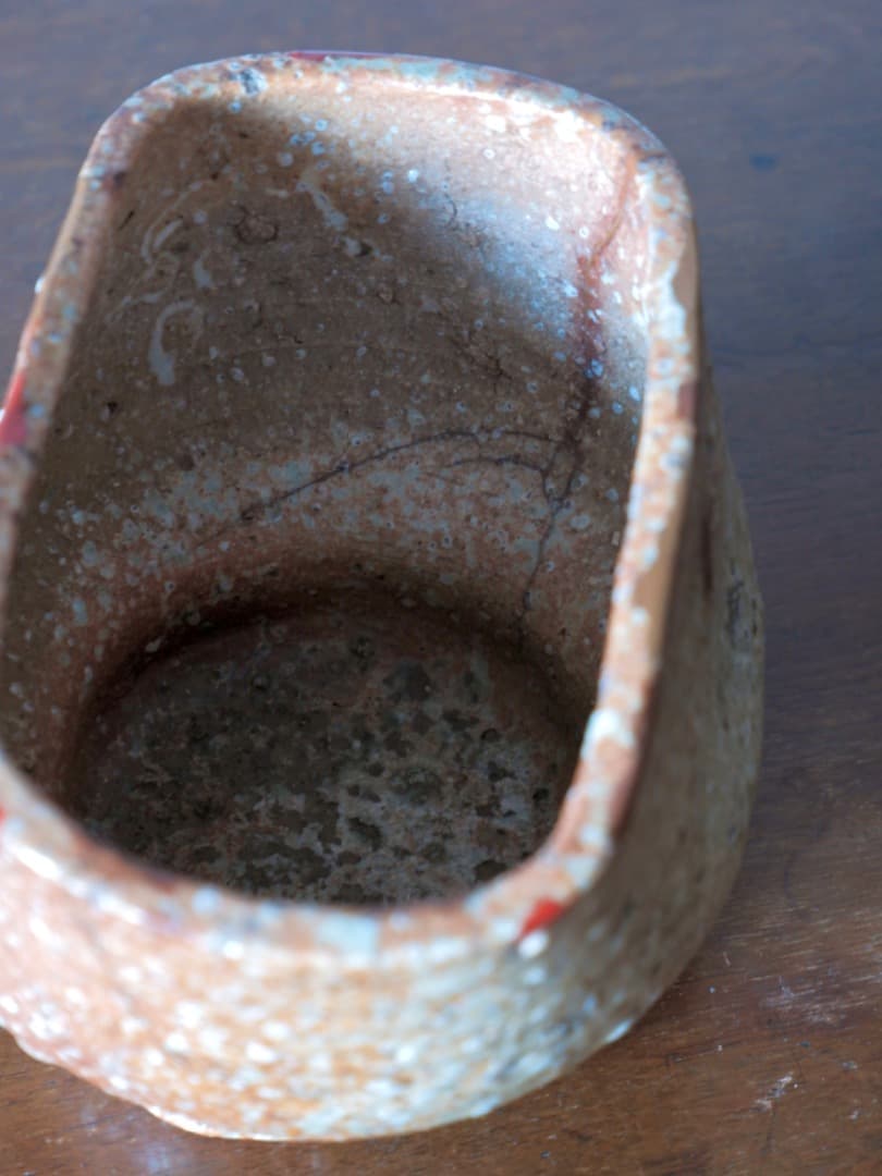 信楽焼　鉢物　水差し　水指　茶道具　古民藝　修繕あり　箱付　古道具　Q2219