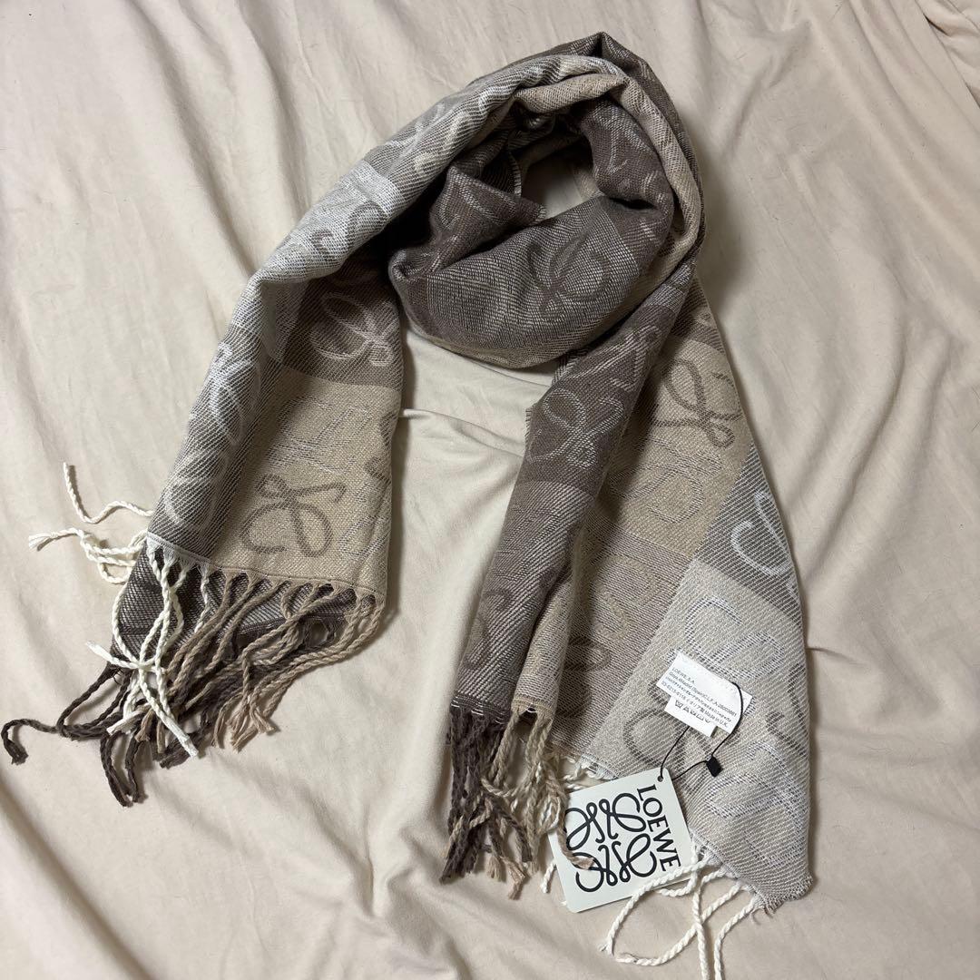 ~*~様 パターン入りマフラー ベージュ系
