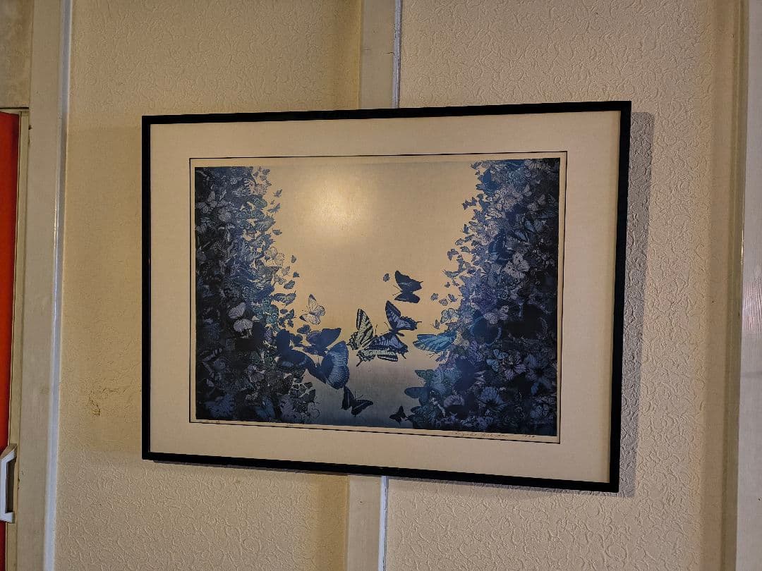 吉田千鶴子 大きい 版画 谷間の蝶