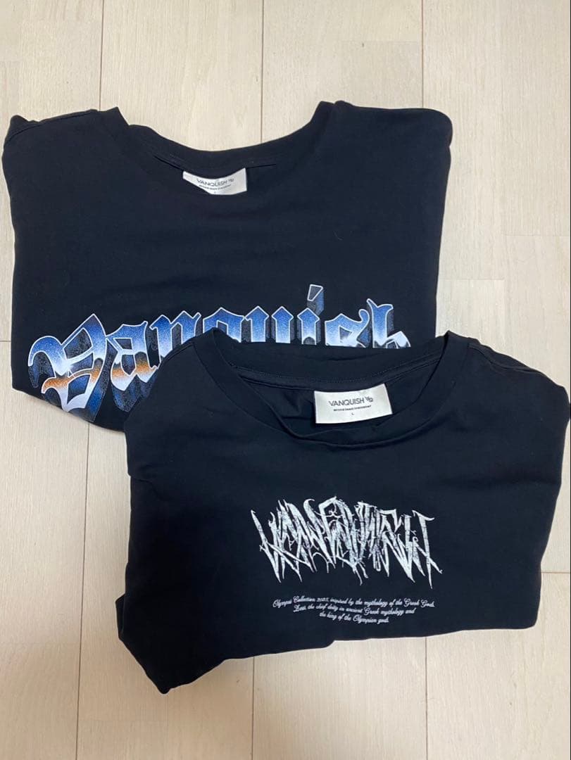 【2枚セット】Vanquish グラフィックTシャツ 黒 半袖Lサイズ