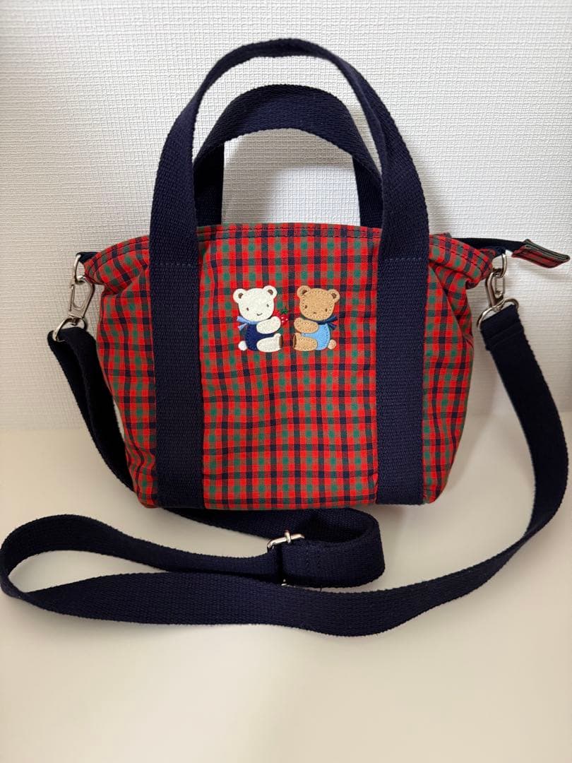 ファミリア familiar ふるさと納税 ショルダーバッグ 赤チェック 西脇市