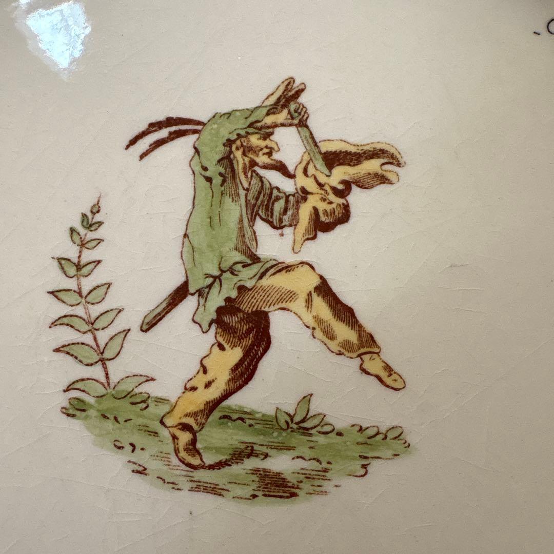 フランス　アンティーク　ロンシャン　古いプレート　花リム