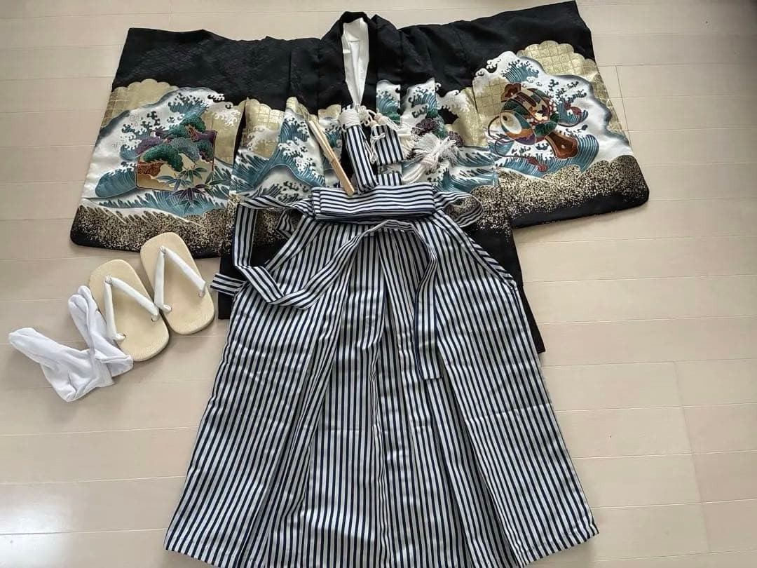 七五三 着物セット 波と鶴の柄