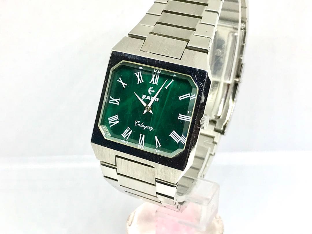 ビンテージ・ラドー・コロニー・スクエア・手巻き・グリーン文字盤