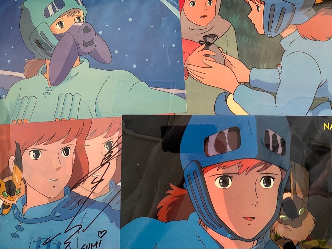 島本須美 直筆サイン入り 風の谷のナウシカ セルタッチ・ポスター 5枚セット