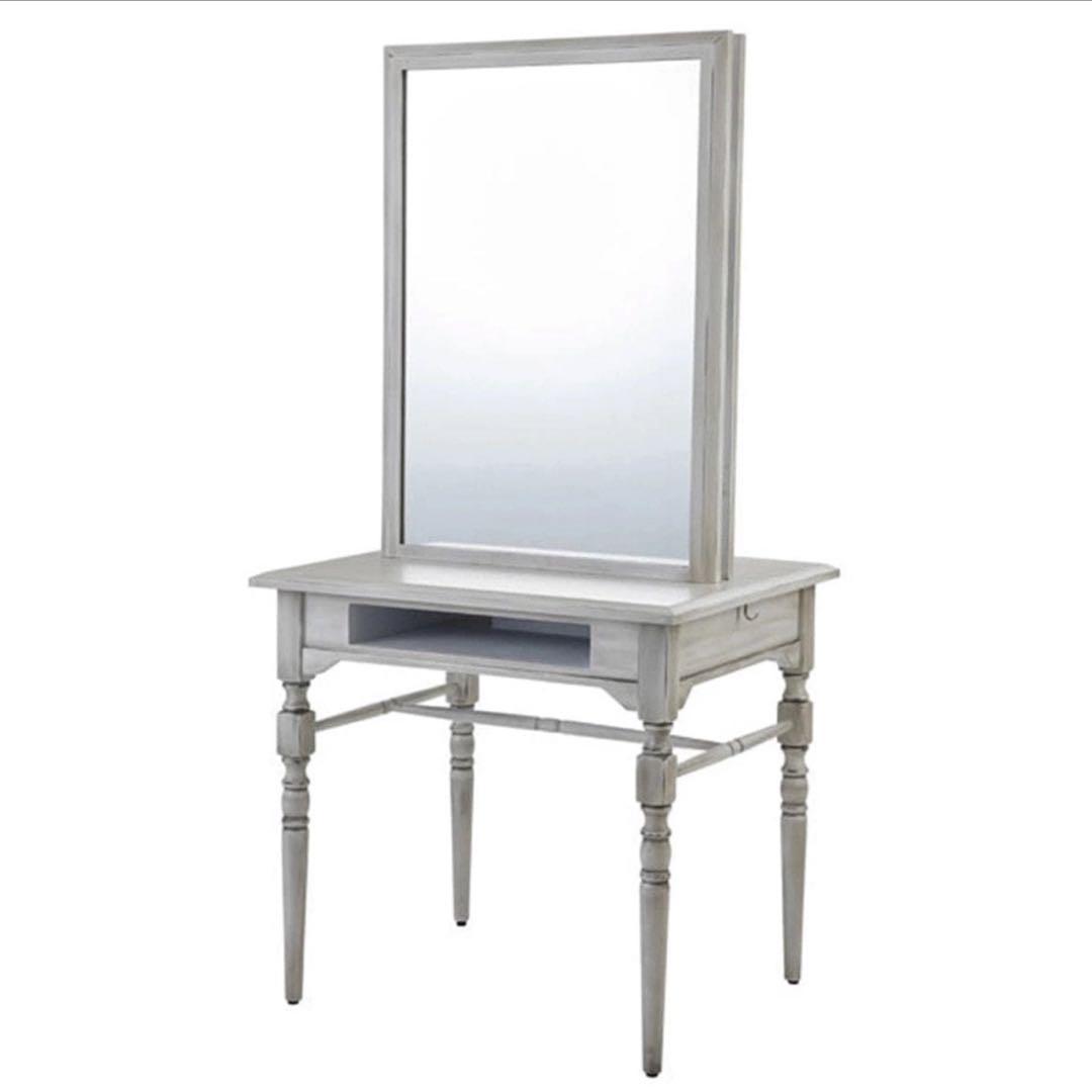 ホワイト 木製 ドレッサー 両面ミラー　美容室