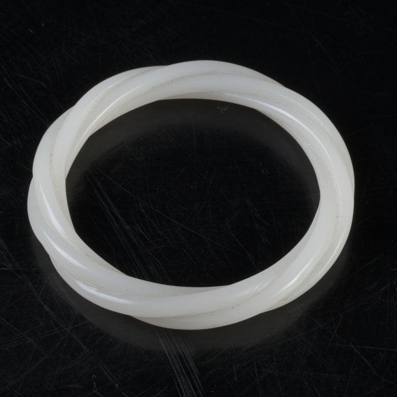 中国　玉石白玉彫刻　玉器　環　装飾品　V　9356E