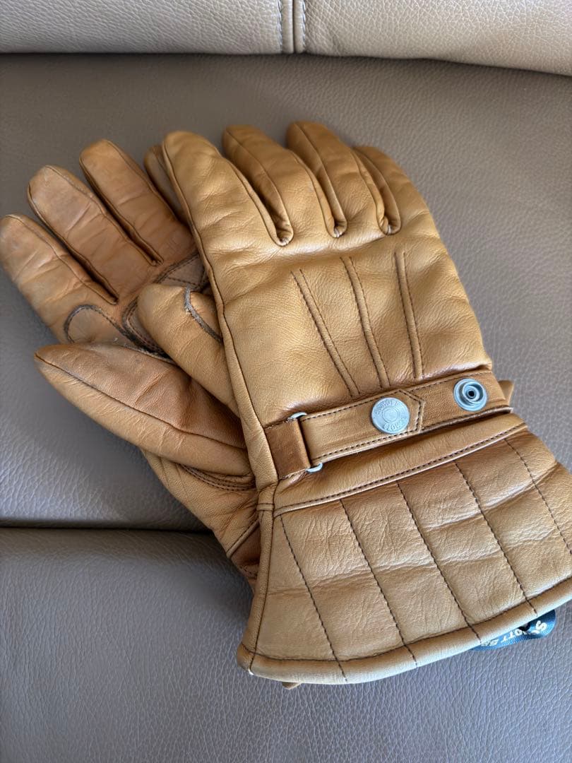 Schott (ショット) ウィンター レザーグローブ ミッド キャメル色