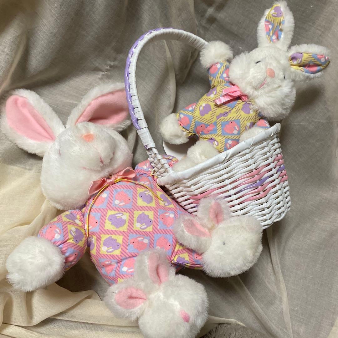 最終お値下け ヴィンテージ　ラビット　バスケット